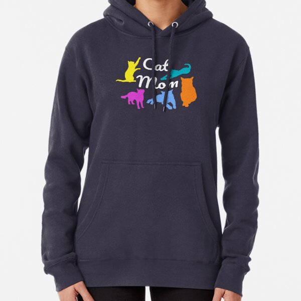Cat mom with five cats Pullover Hoodie