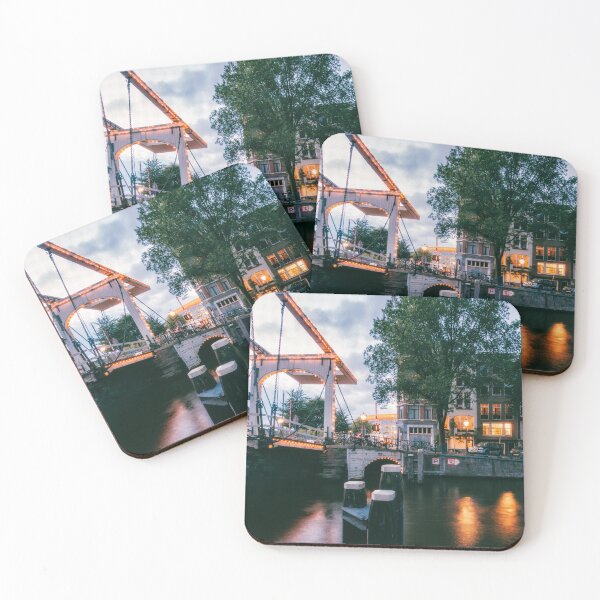 Item preview, Bridge over Amsterdam Canal near Amstel River during sunset (Walter Süskindbrug) designed and sold by michieldros.