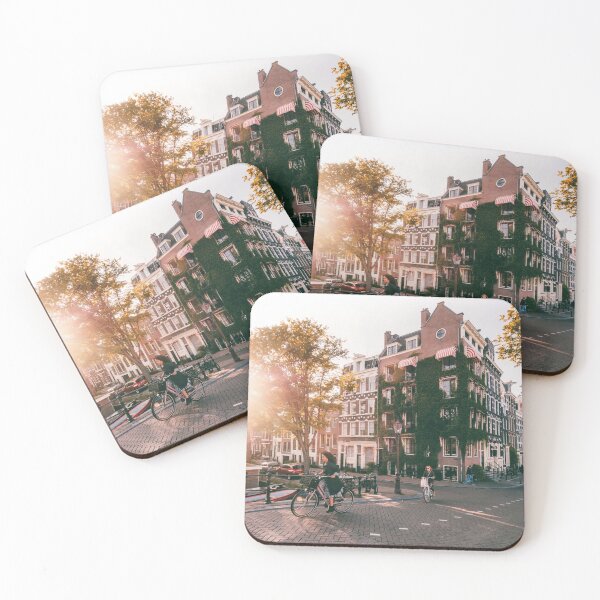 Item preview, Amsterdam green plant canal house (hedera helix) with bicycle during sunset designed and sold by michieldros.