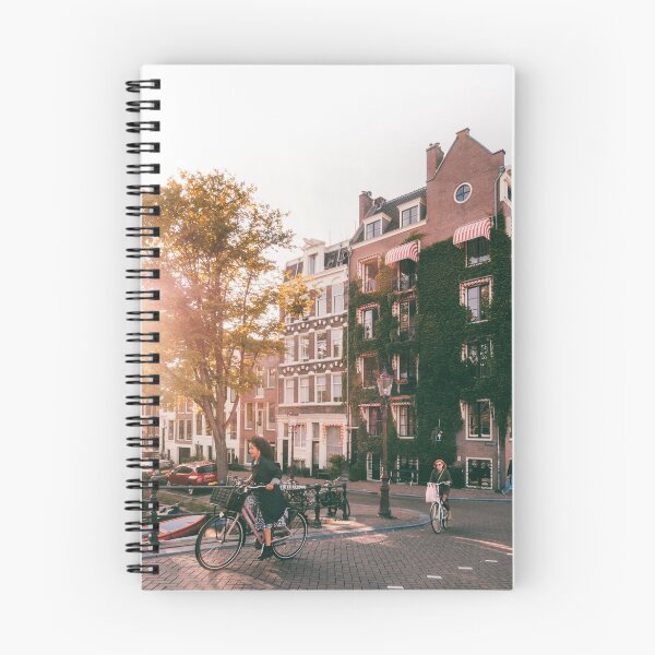 Item preview, Amsterdam green plant canal house (hedera helix) with bicycle during sunset designed and sold by michieldros.