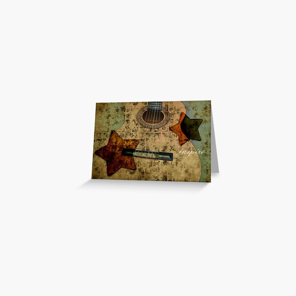 Vintage Guitar Stars Greeting Card