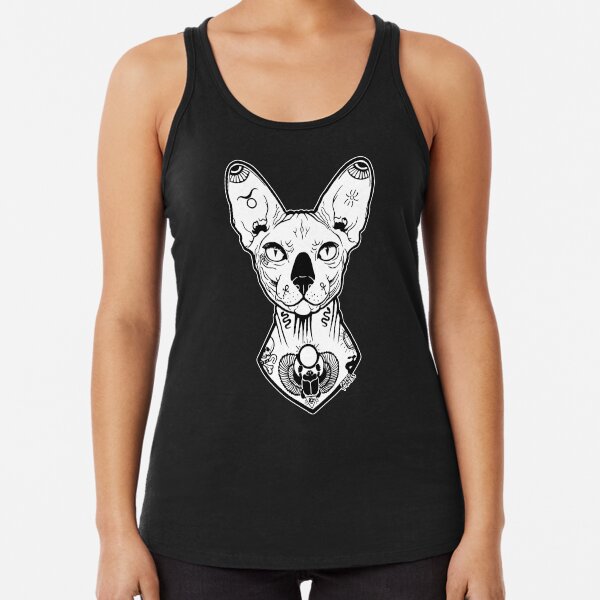 sphynx tattooed Racerback Tank Top