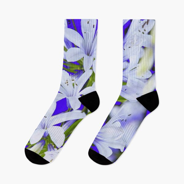 Item preview, BLUE FLORAL OF WHITE GARDEN FLOWERS ART designed and sold by sharlesart.