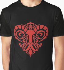Zodiac Sign Aries Red Graphic T-Shirt