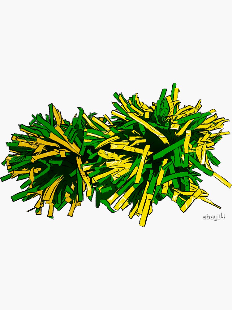 Green and Gold Pom Poms Sticker for Sale by abay14