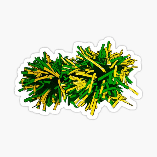 Green And Gold Pom Poms Sticker By Abay14 Redbubble