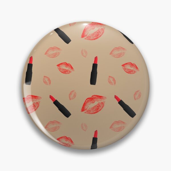 Item preview, Red Lipstick pattern on beige designed and sold by chihuahuashower.