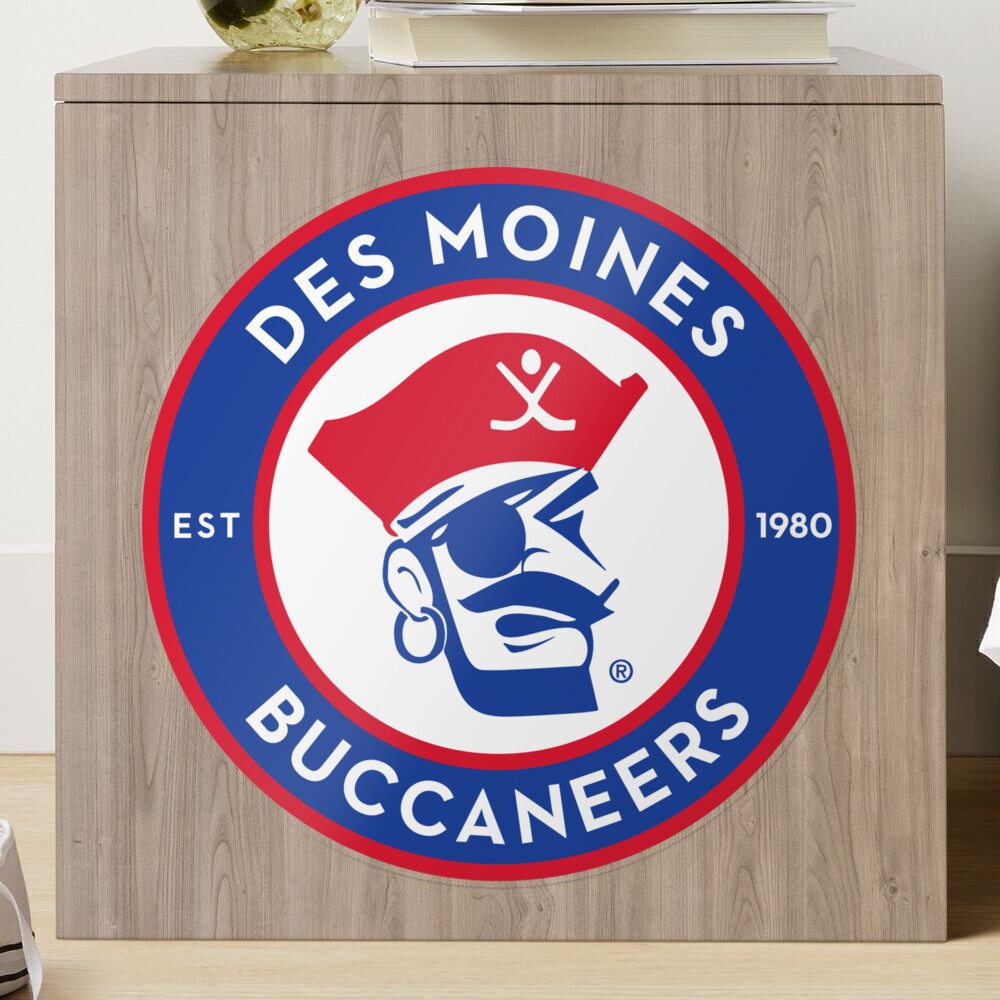 des moines buccaneers american  Sticker for Sale by JozlynnCraynev