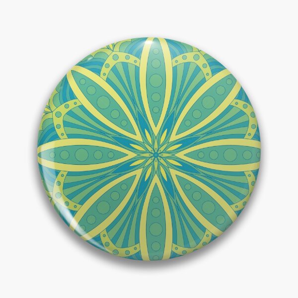 Item preview, Blue and Green Mandala Flower Geometric Pattern Design designed and sold by kenix73.