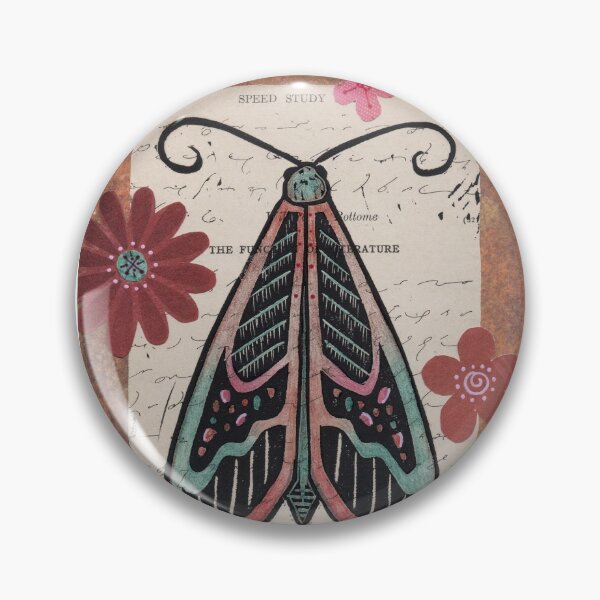 Item preview, Burgundy and Jade Shorthand Moth Collage designed and sold by Diana Garrison.