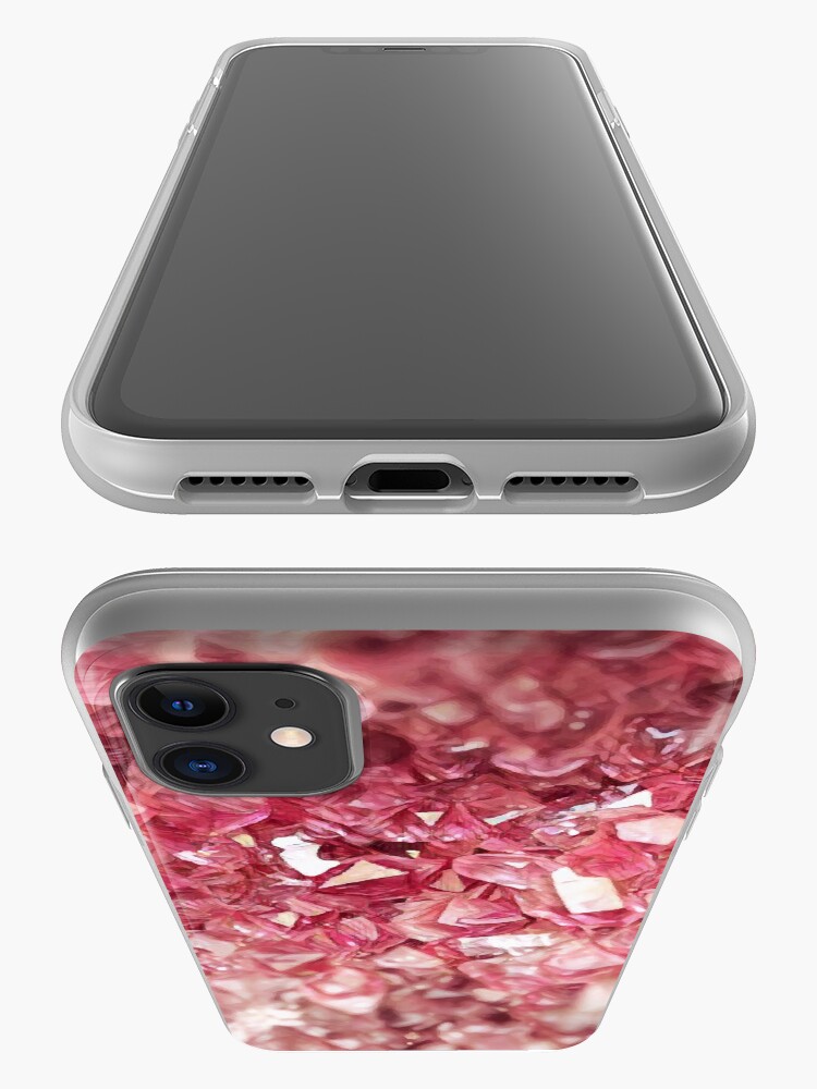 Alternate view of Bubblegum Pink Crystal Cluster iPhone Case & Cover