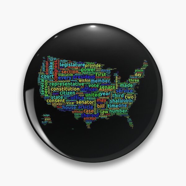 Item preview, US Constitution Word Cloud Map on Black Background designed and sold by ramiro.