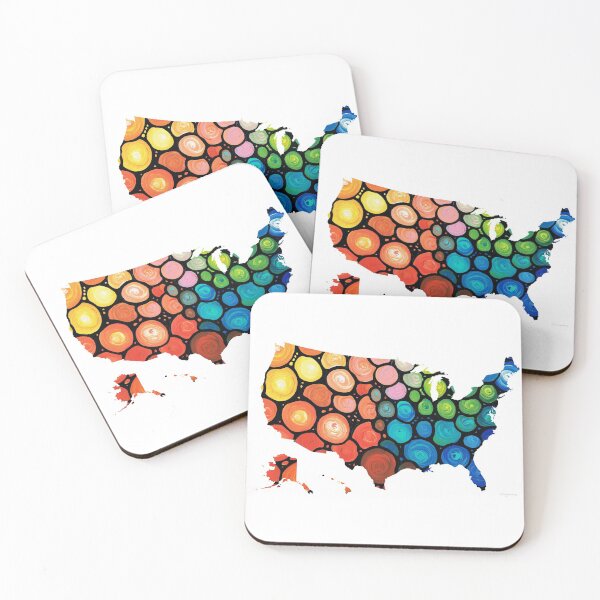 Item preview, United States of America Map 1 - Colorful USA designed and sold by Sharon Cummings Art.