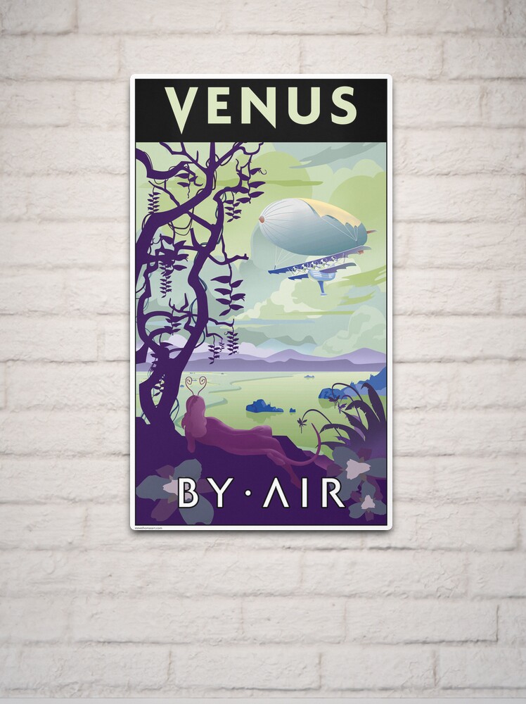 Thumbnail 2 of 4, Metal Print, Venus By Air Travel Poster designed and sold by stevethomasart.