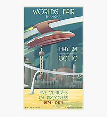 Futuristic Earth Travel Poster Photographic Print