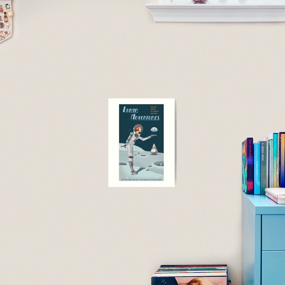 Moon Travel Poster Art Print