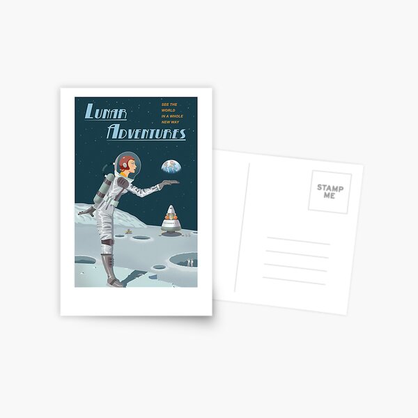 Item preview, Moon Travel Poster designed and sold by stevethomasart.