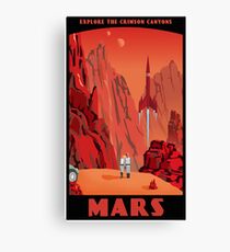 Mars Travel Poster Canvas Print