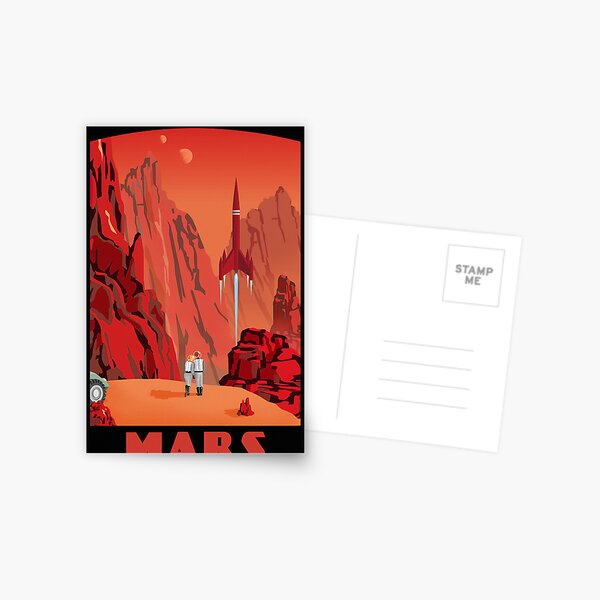 Mars Travel Poster Postcard