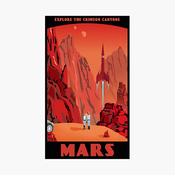 Item preview, Mars Travel Poster designed and sold by stevethomasart.