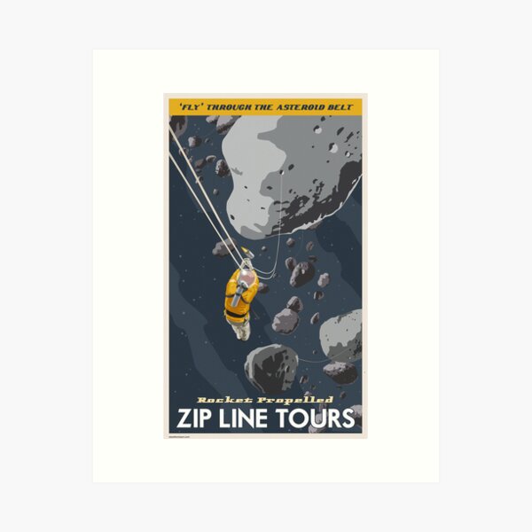 Item preview, Asteroids Travel Poster designed and sold by stevethomasart.