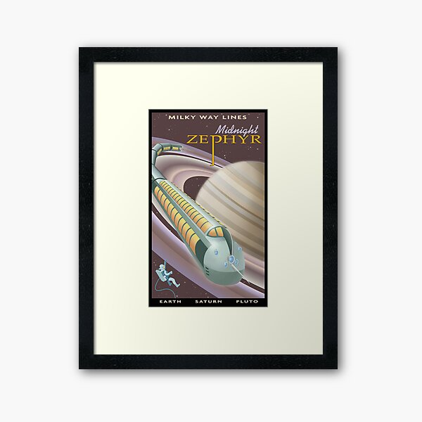 Saturn Travel Poster Framed Art Print