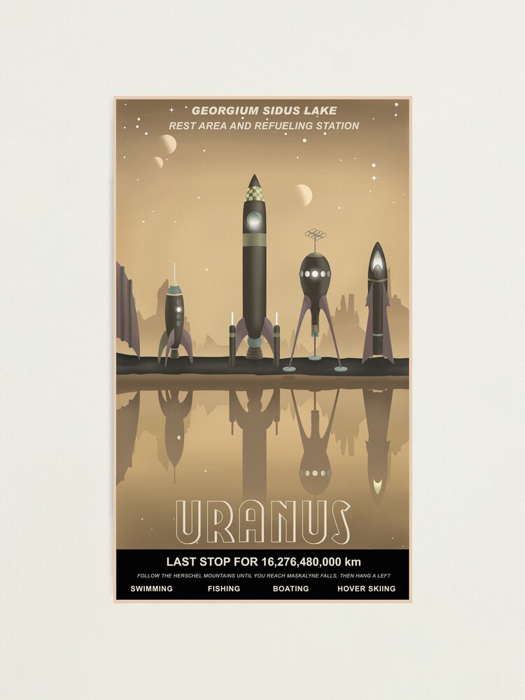 Thumbnail 1 of 3, Photographic Print, Uranus Travel Poster designed and sold by stevethomasart.