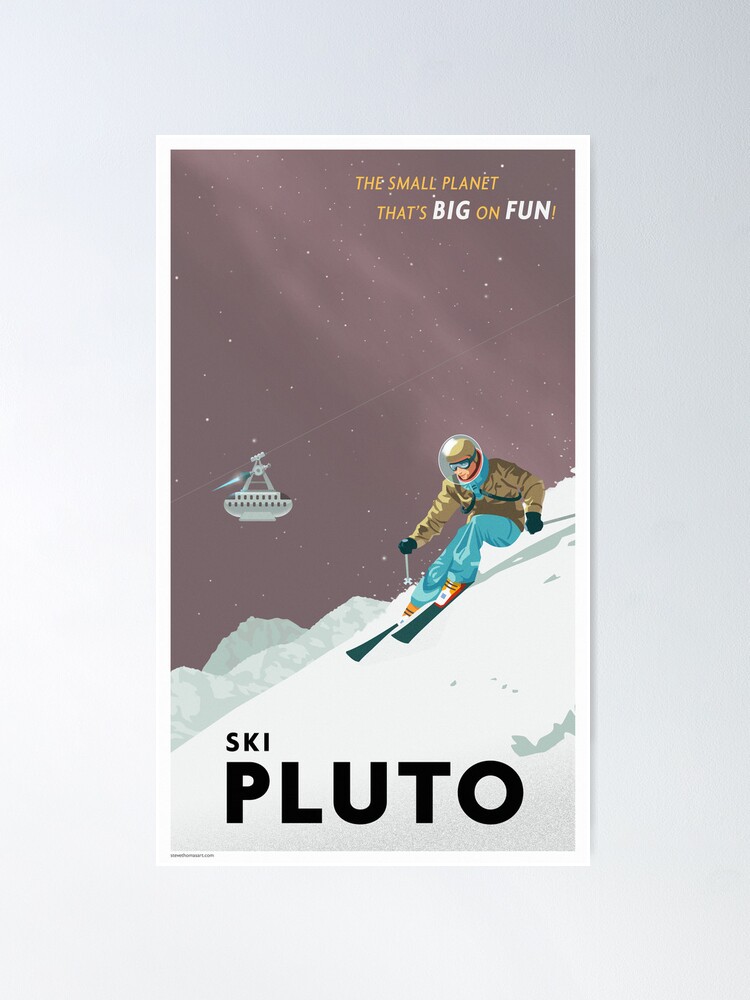 Poster, Pluto Travel Poster designed and sold by stevethomasart