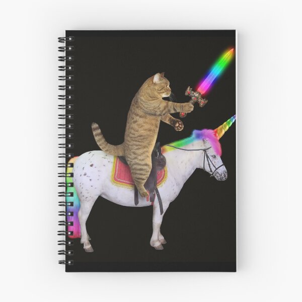 Item preview, cat on a unicorn, cat, unicorn, rainbow sword, rainbow horn, cool print, bright design designed and sold by Yanulik.