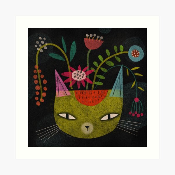 FLOWER FELINE Art Print