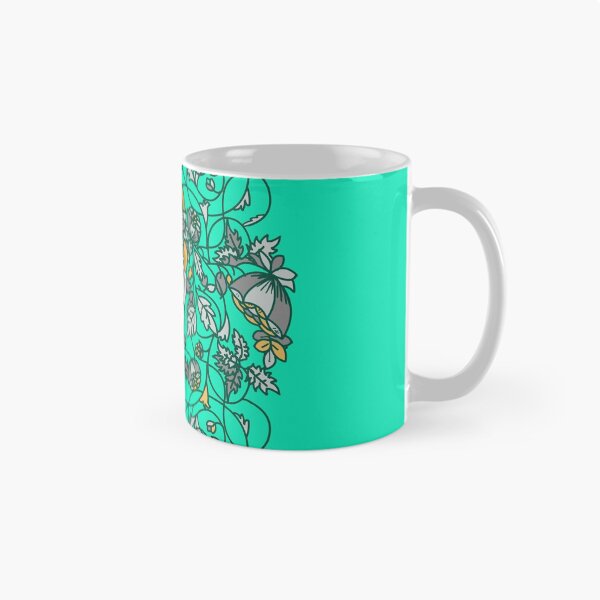 Item preview, Mari Lwyd art nouveau green pattern designed and sold by skullsandsheets.