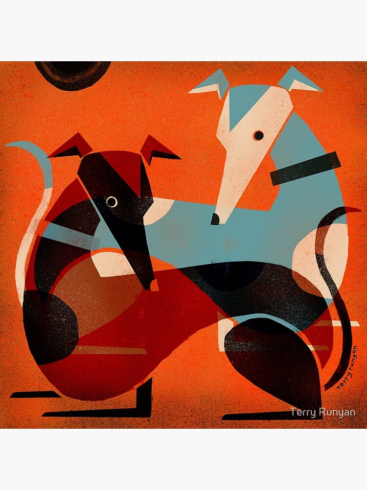Thumbnail 4 of 4, Metal Print, GREYHOUND PAIR designed and sold by Terry Runyan.