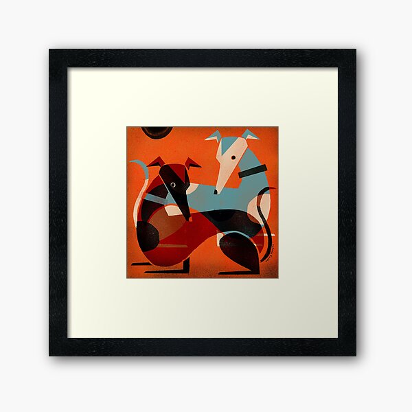 GREYHOUND PAIR Framed Art Print