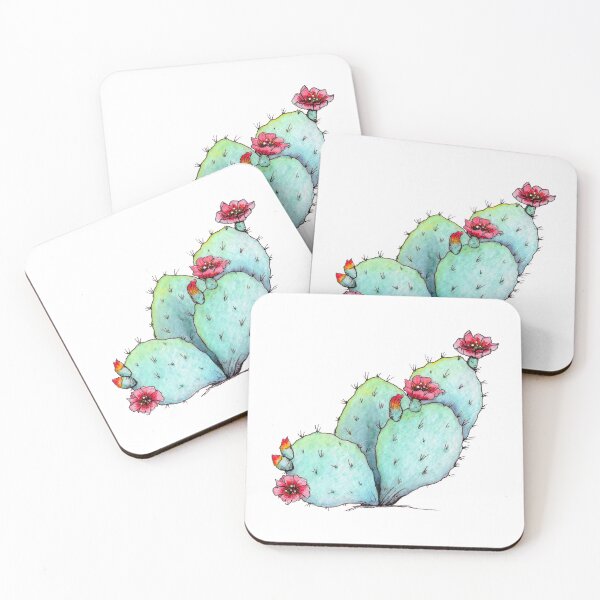Item preview, Blooming Beavertail Cactus Watercolor  designed and sold by asleepyfairy.