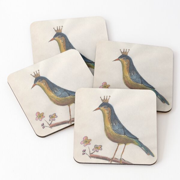Item preview, Crowned perky bird designed and sold by inkmaid.