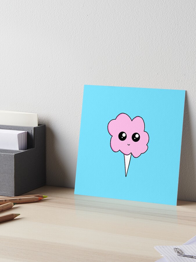 Kawaii cotton candy Art Board Print for Sale by midnightthecat