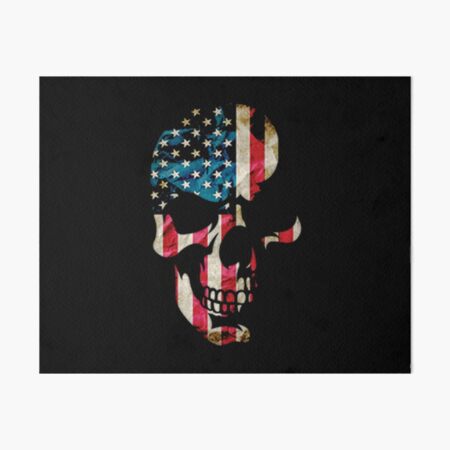 Sugar Skull American Flag Art Board Print