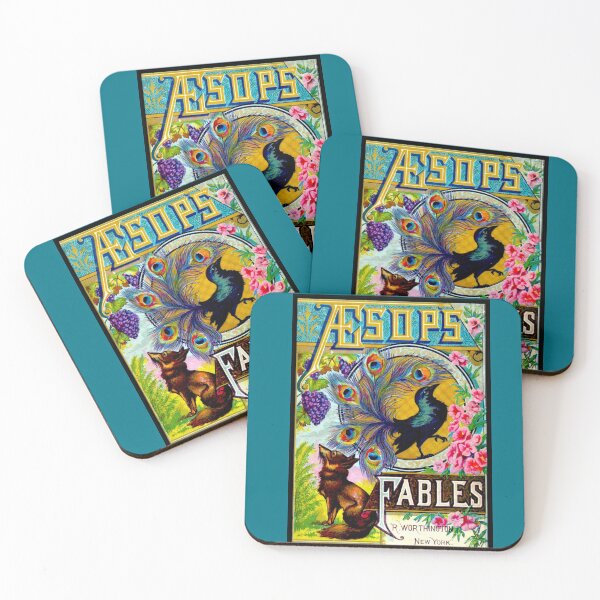 Item preview, AESOPS FABLES; Vintage Fairy Tale Adverising Print designed and sold by posterbobs.