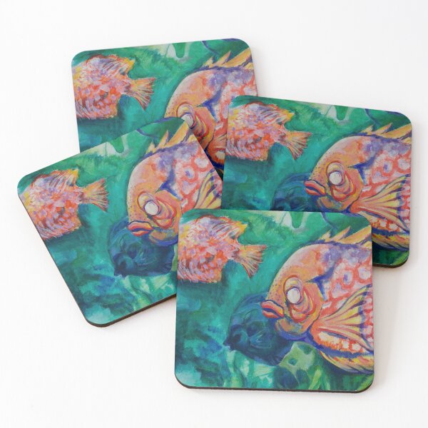 Item preview, King of Riverhead - Colorful Fish Painting designed and sold by sarahlambertart.