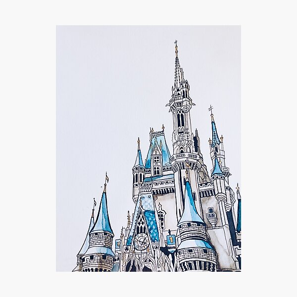 Cinderella's Castle Watercolor Photographic Print