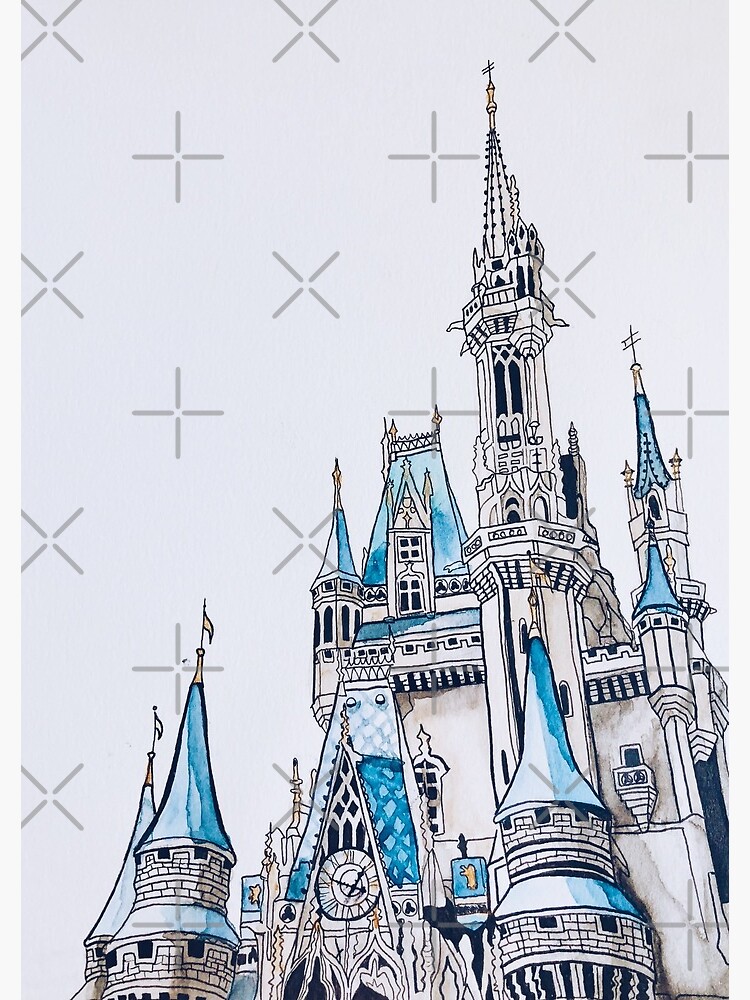 Cinderella's Castle Watercolor by mgervay