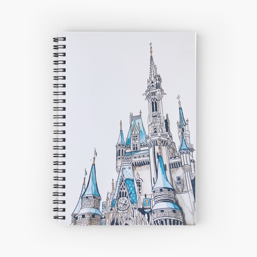 Cinderella's Castle Watercolor Spiral Notebook