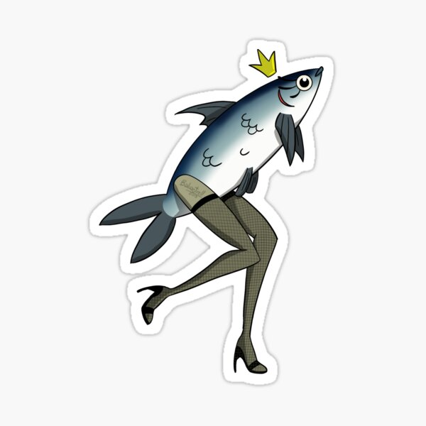 Pinup Sardine Sticker for Sale by ArtByBabastrell