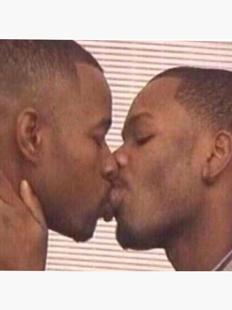 black men kissing Pin for Sale by yeeyeeinthechat