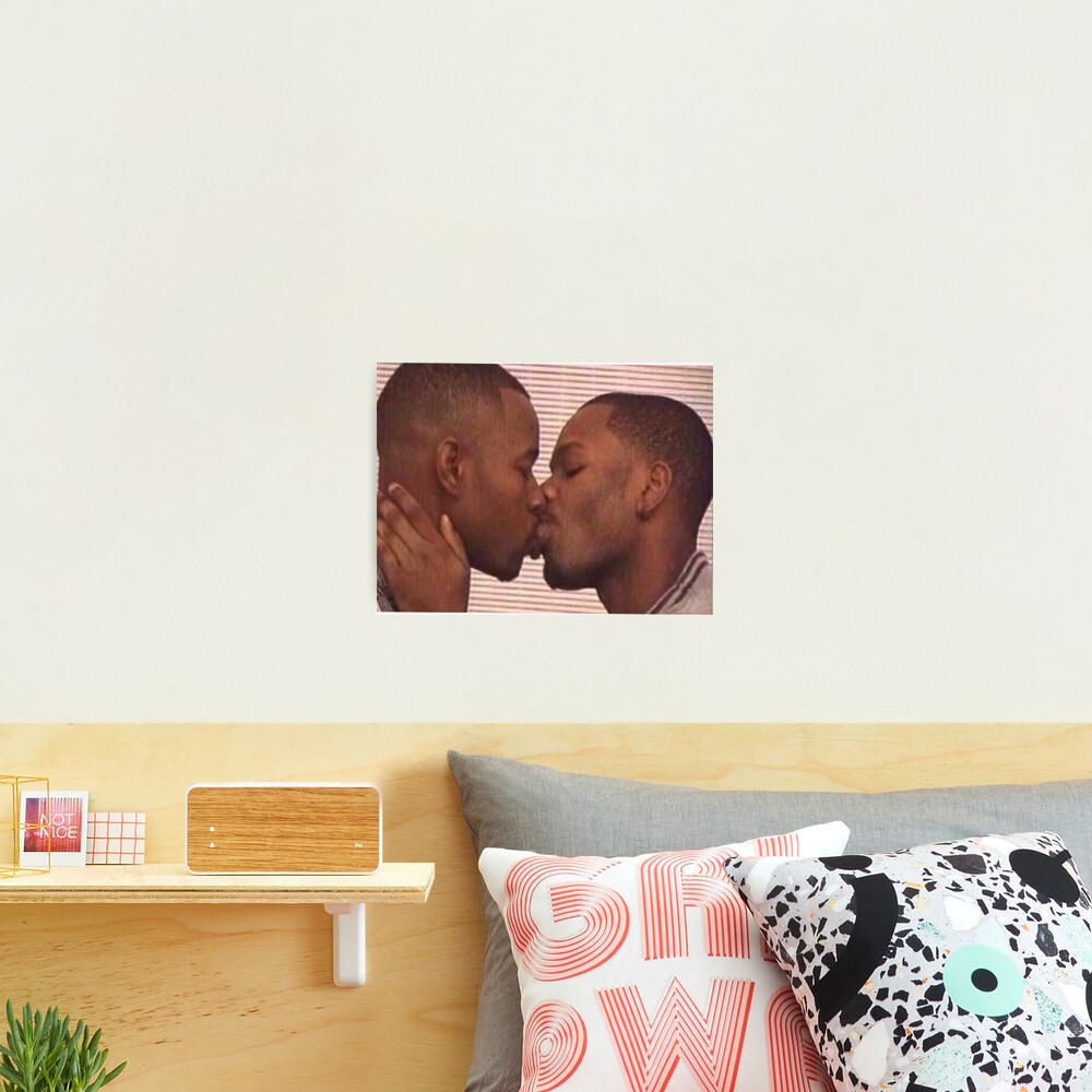 black men kissing | Photographic Print