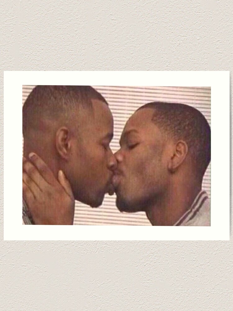 Black Men Kissing Art Print For Sale By Yeeyeeinthechat Redbubble   Farp,small,wall Texture,product,750x1000 