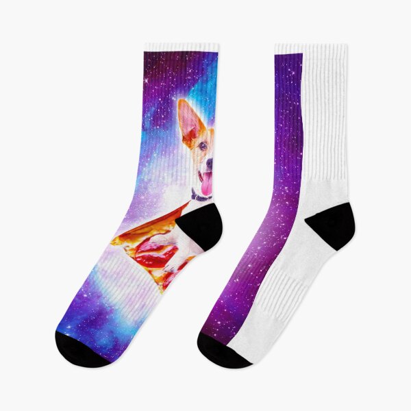 Item preview, Outer Space Galaxy Dog Riding Pizza designed and sold by SkylerJHill.