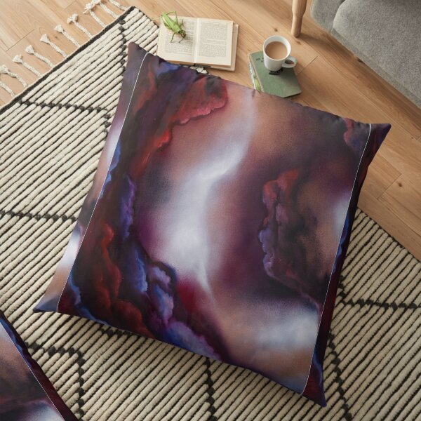 Intergalactic Ponderings - Abstract Oil Painting Floor Pillow