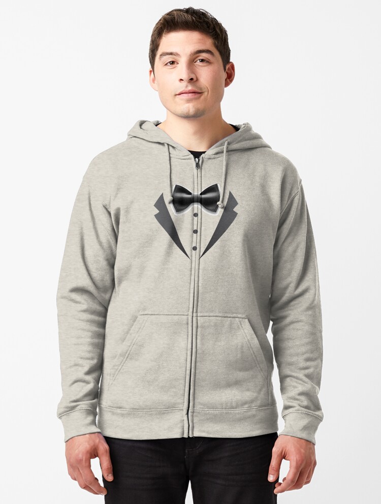 tuxedo zip up hoodie