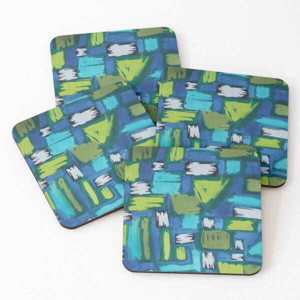 Item preview, Blue and Green Abstract Geometric designed and sold by Leslie Rogers Todder.